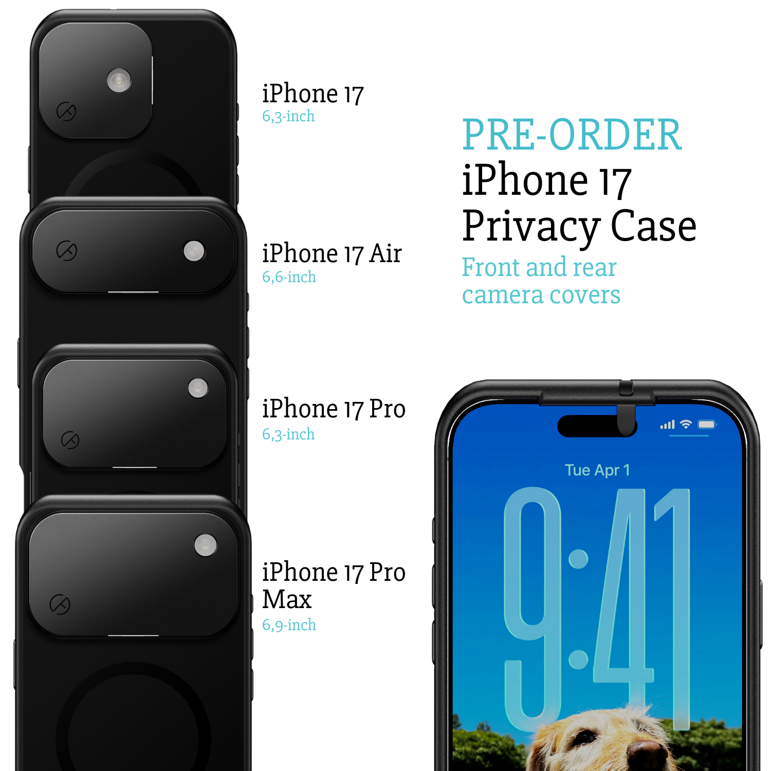 PRÉCOMMANDE - Coque de confidentialité pour iPhone 17, 17 Air, 17 Pro ou 17 Pro Max