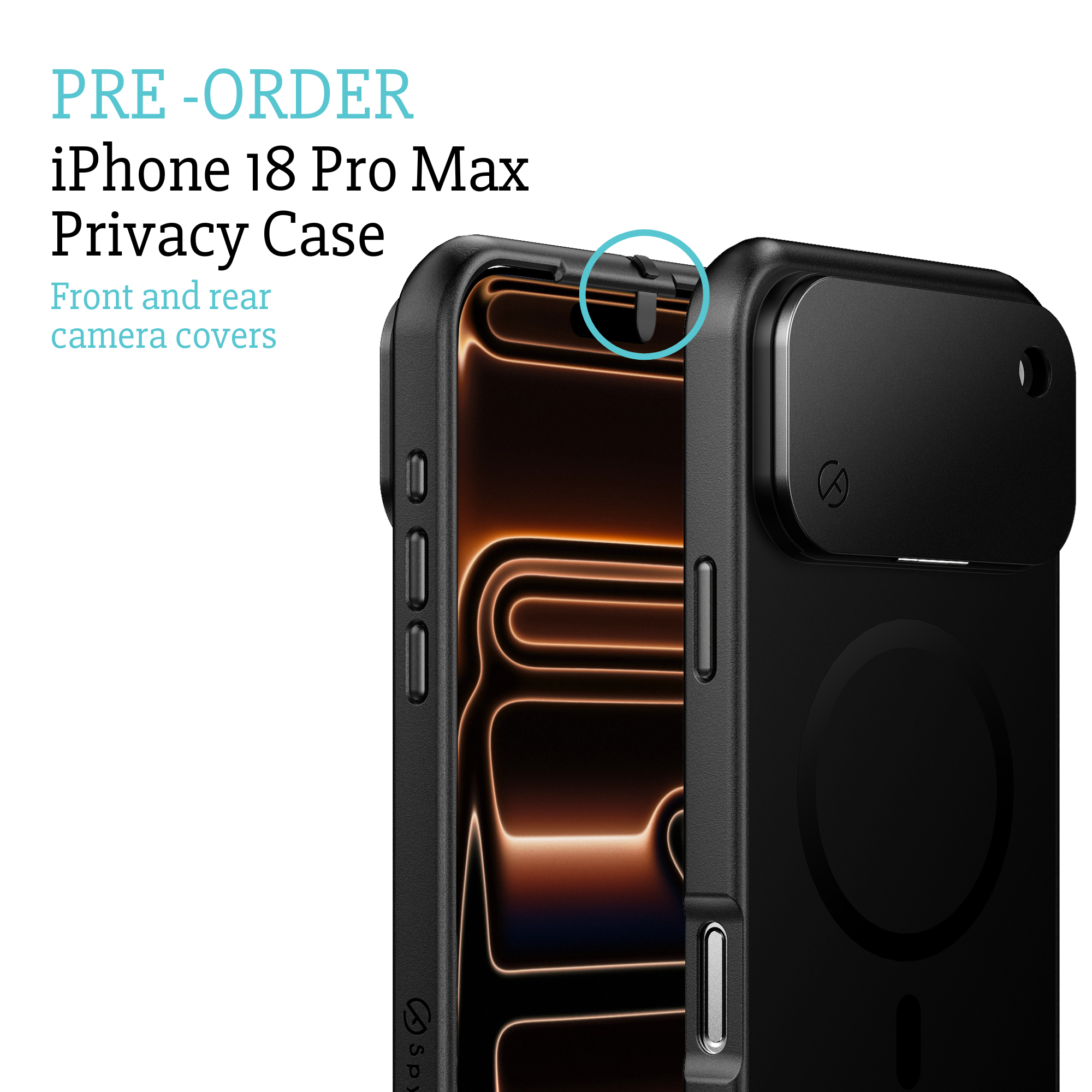Coque de confidentialité pour iPhone 17, 17 Air, 17 Pro ou 17 Pro Max