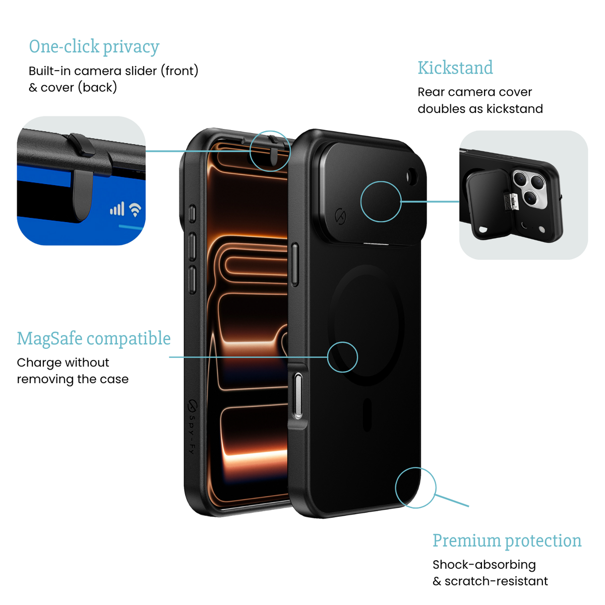 Branded phone cases for iPhone 18 Pro Max with built-in camera covers